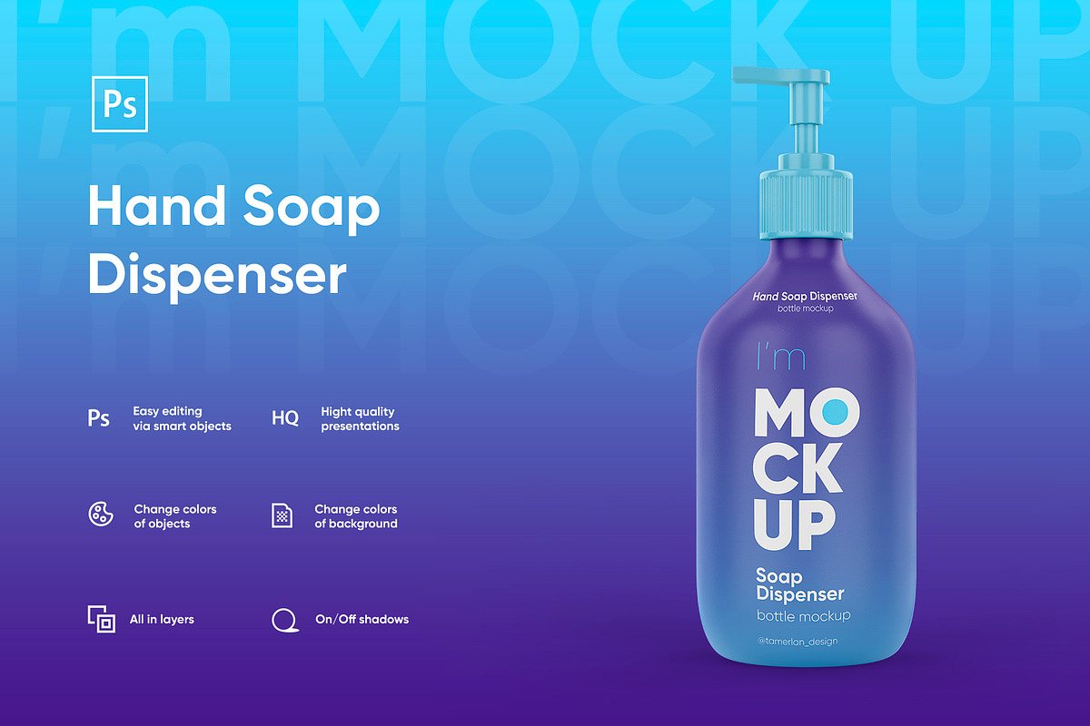 Hand Soap Dispenser Mockup in Product Mockups - product preview 8