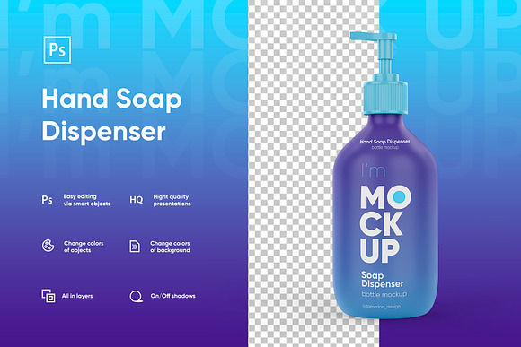 Hand Soap Dispenser Mockup in Product Mockups - product preview 1