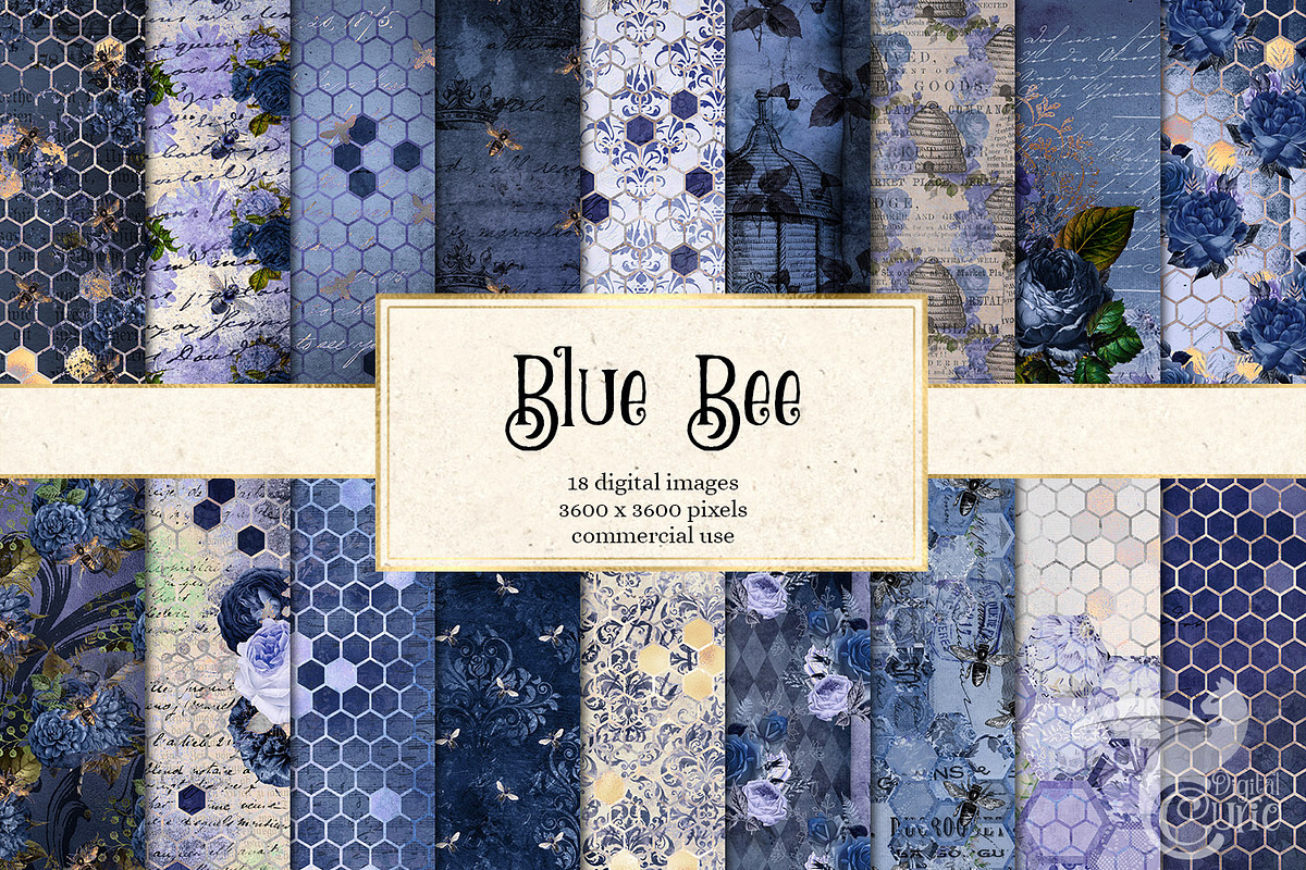 Blue Bee Digital Paper in Patterns - product preview 8