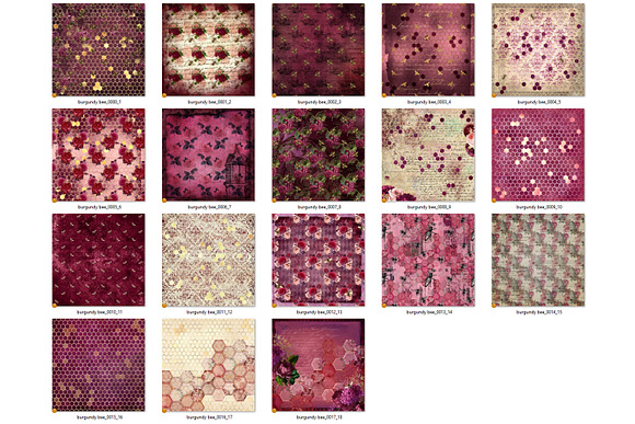 Burgundy Bee Digital Paper in Patterns - product preview 2