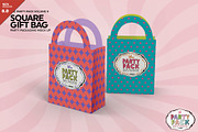 Party Square Gift Bag Pack Mockup