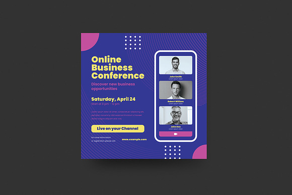 Online Business Conference Flyer Set in Flyer Templates - product preview 3