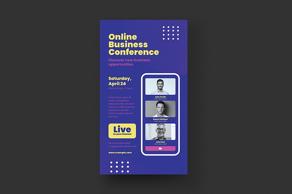 Online Business Conference Flyer Set in Flyer Templates - product preview 4