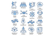 Business management icons in line