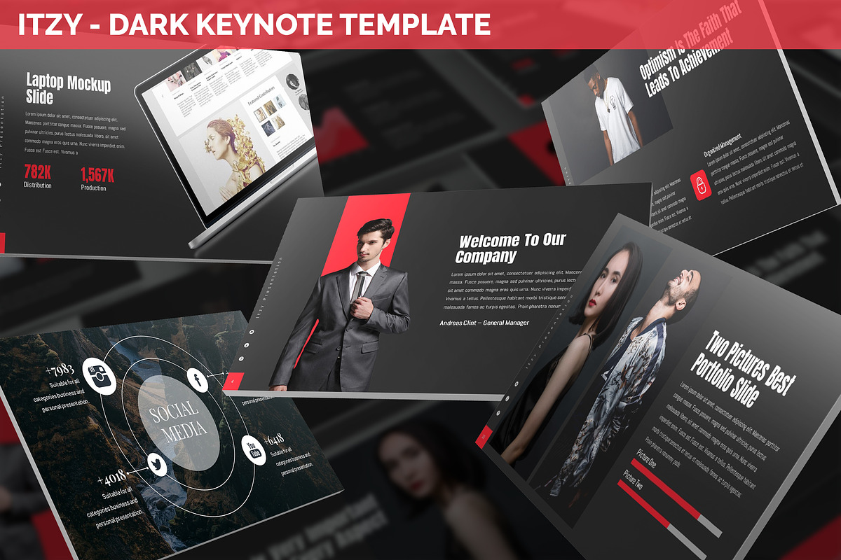 Itzy - Dark Keynote Template in Keynote Templates - product preview 8
