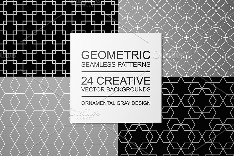 Geometric seamless ornate patterns in Patterns - product preview 8