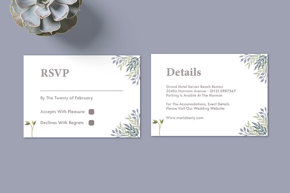 Floral - Wedding Invitation in Wedding Templates - product preview 2