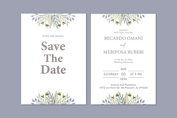 Floral - Wedding Invitation in Wedding Templates - product preview 3