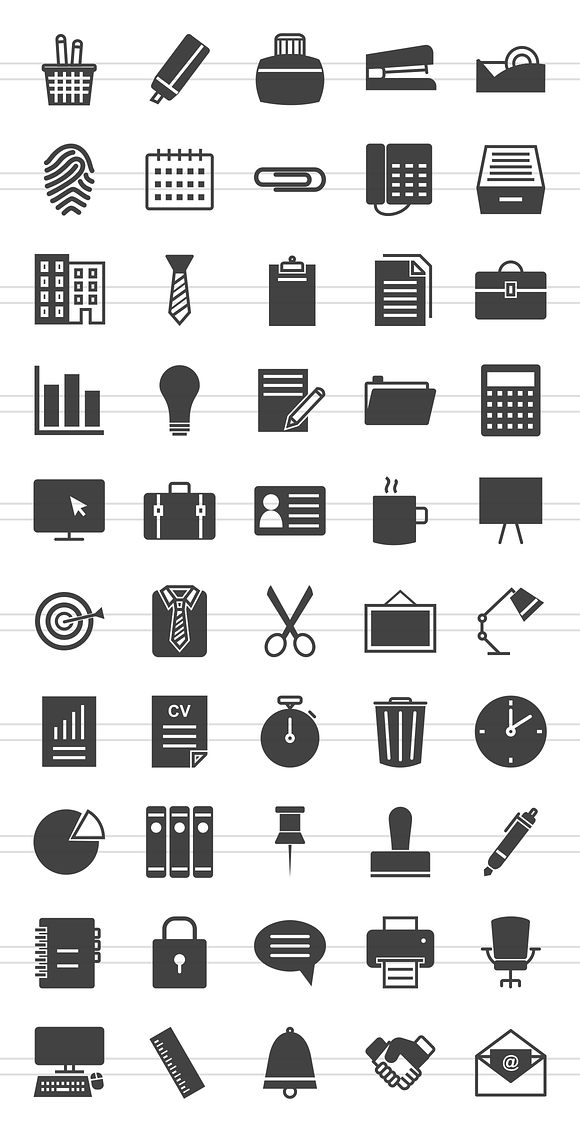 50 Office Glyph Icons in Icons - product preview 1
