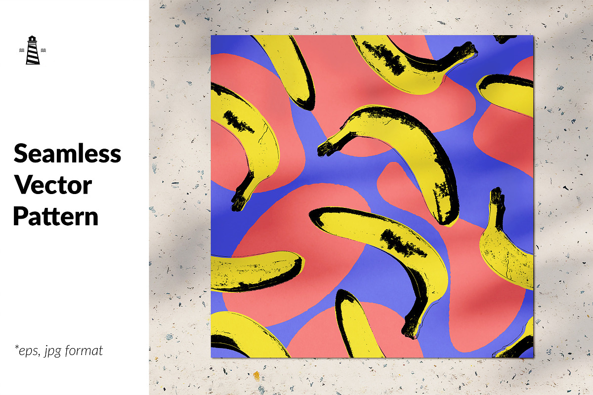 Abstract banana seamless background in Patterns - product preview 8