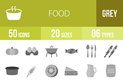 50 Food Greyscale Icons