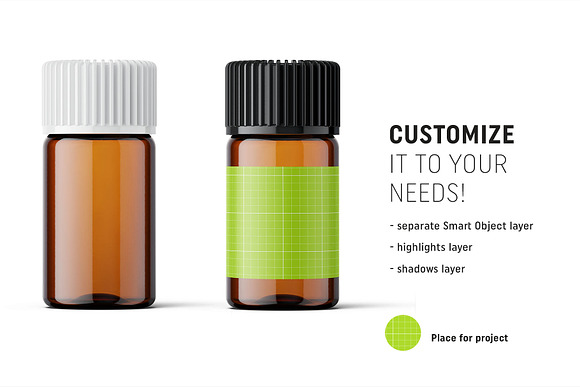 Essential oil bottle mockup 3ml in Product Mockups - product preview 1