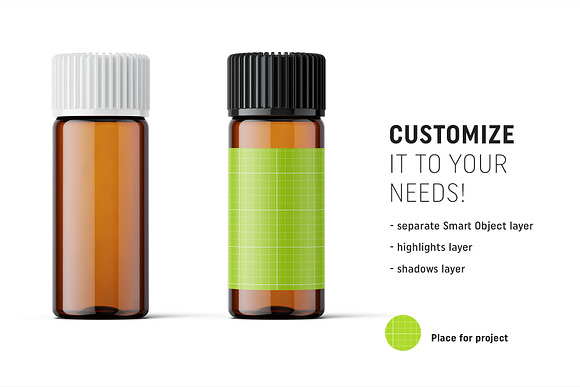 Essential oil bottle mockup 5ml in Product Mockups - product preview 1