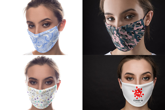 Medical Mask Mock-Up Set in Mockup Templates - product preview 6