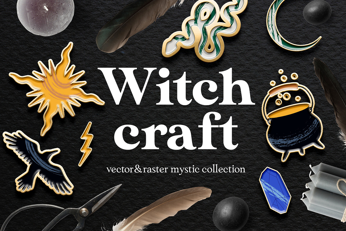 Witchcraft✵vector mystery collection in Illustrations - product preview 8