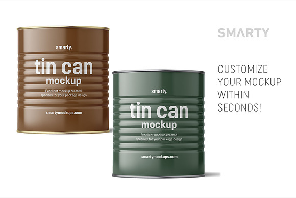 Tin can mockup 3100ml in Product Mockups - product preview 2