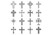 Crosses Icons Set on White