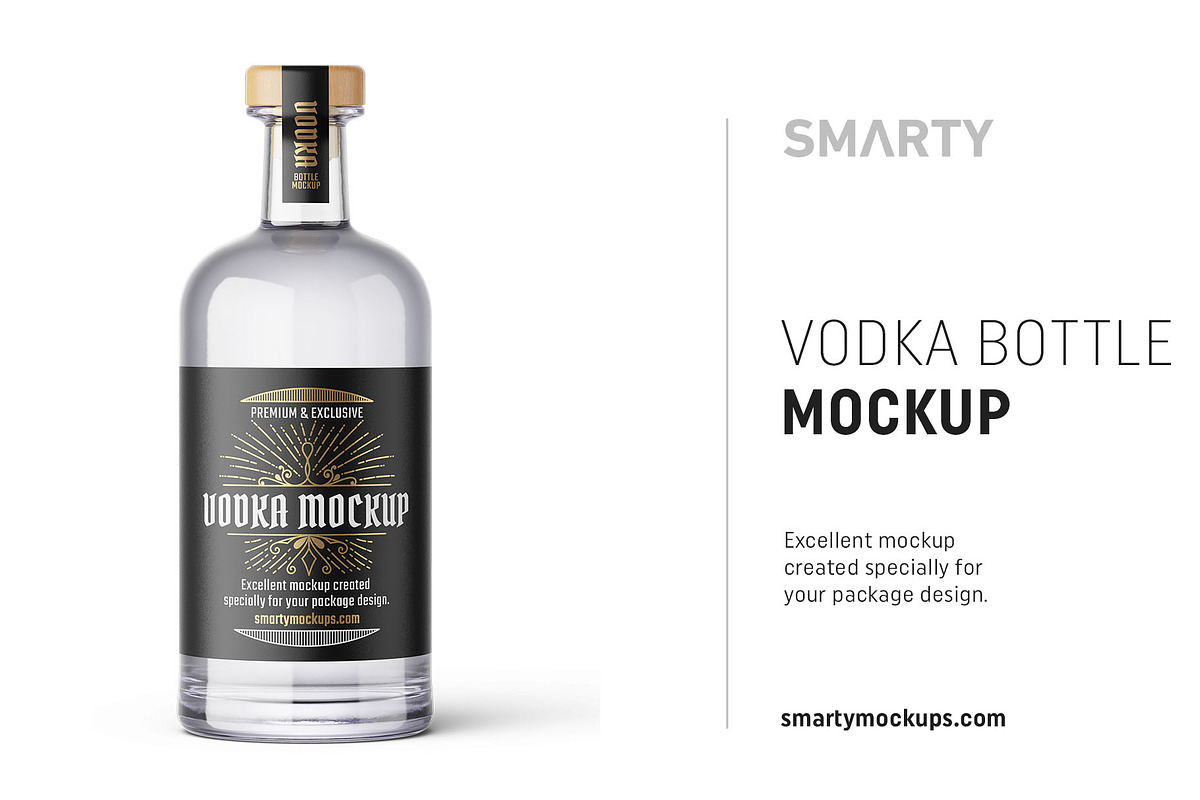 Vodka bottle mockup in Product Mockups - product preview 8