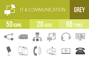 50 IT&Communication Greyscale Icons