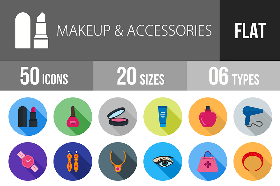 50 Makeup&Accessories Flat Shadowed in Graphics - product preview 8