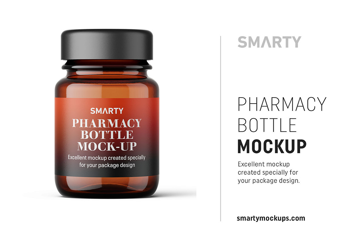 Pharmacy bottle mockup 30ml in Product Mockups - product preview 8