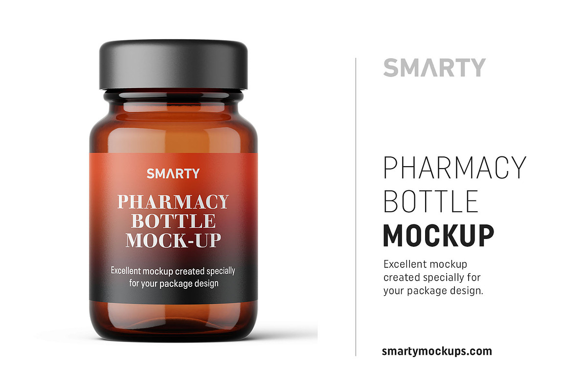 Pharmacy bottle mockup 60ml in Product Mockups - product preview 8