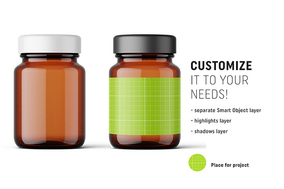 Pharmacy bottle mockup 60ml in Product Mockups - product preview 1