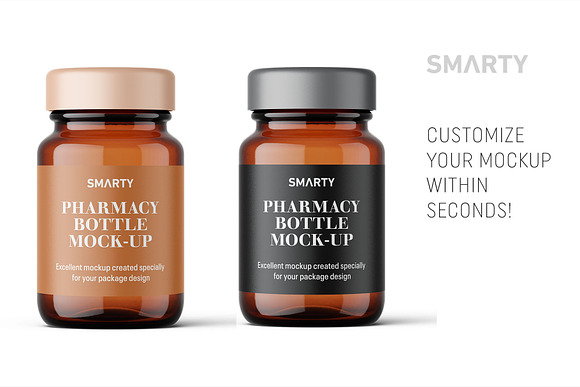 Pharmacy bottle mockup 60ml in Product Mockups - product preview 2