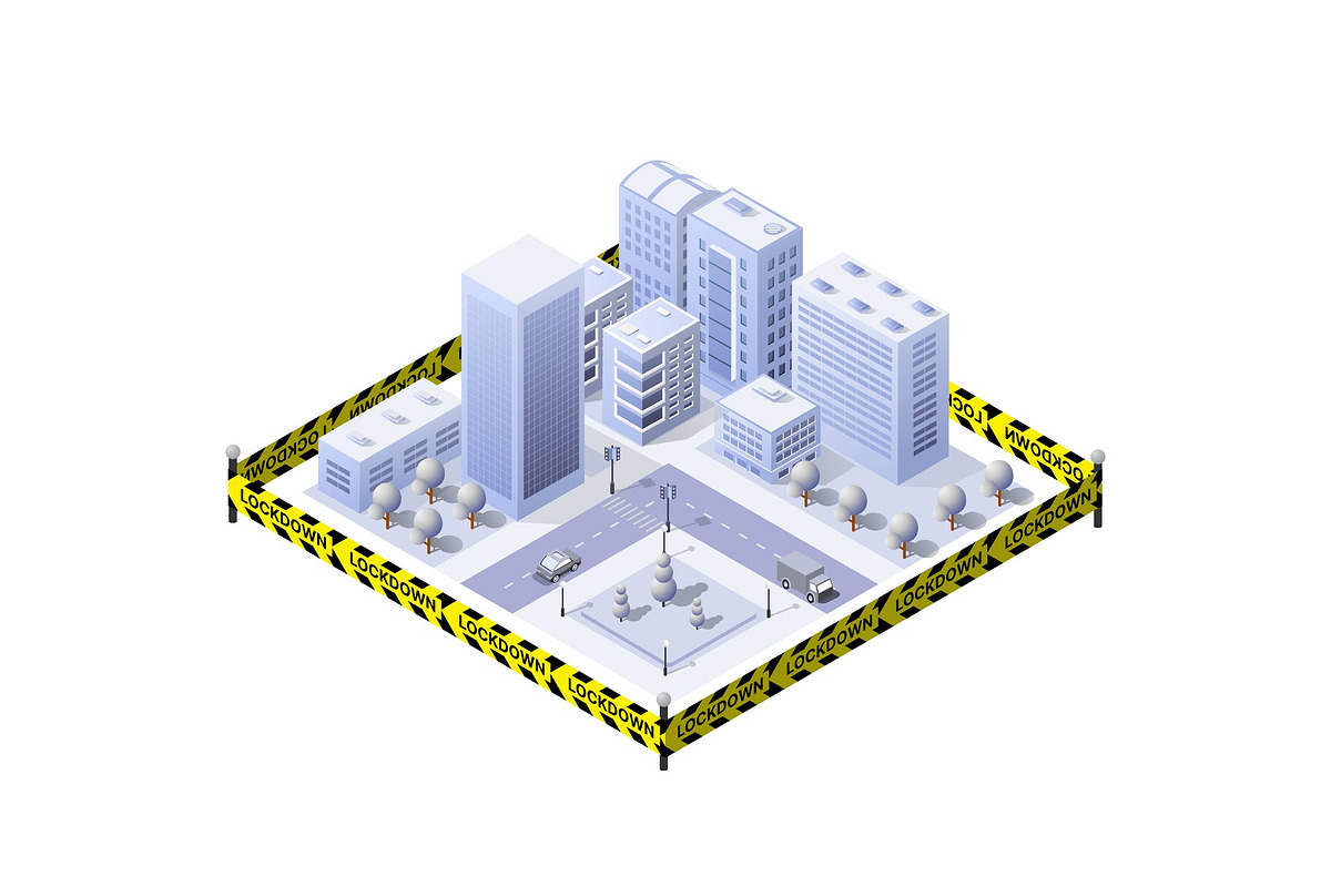 The blocked lockdown city is banned in Illustrations - product preview 8