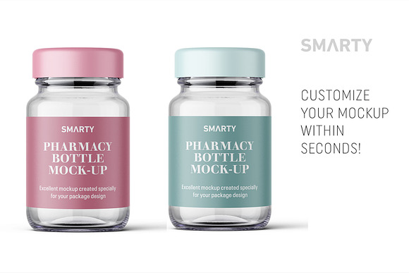 Pharmacy bottle mockup 60ml in Product Mockups - product preview 2