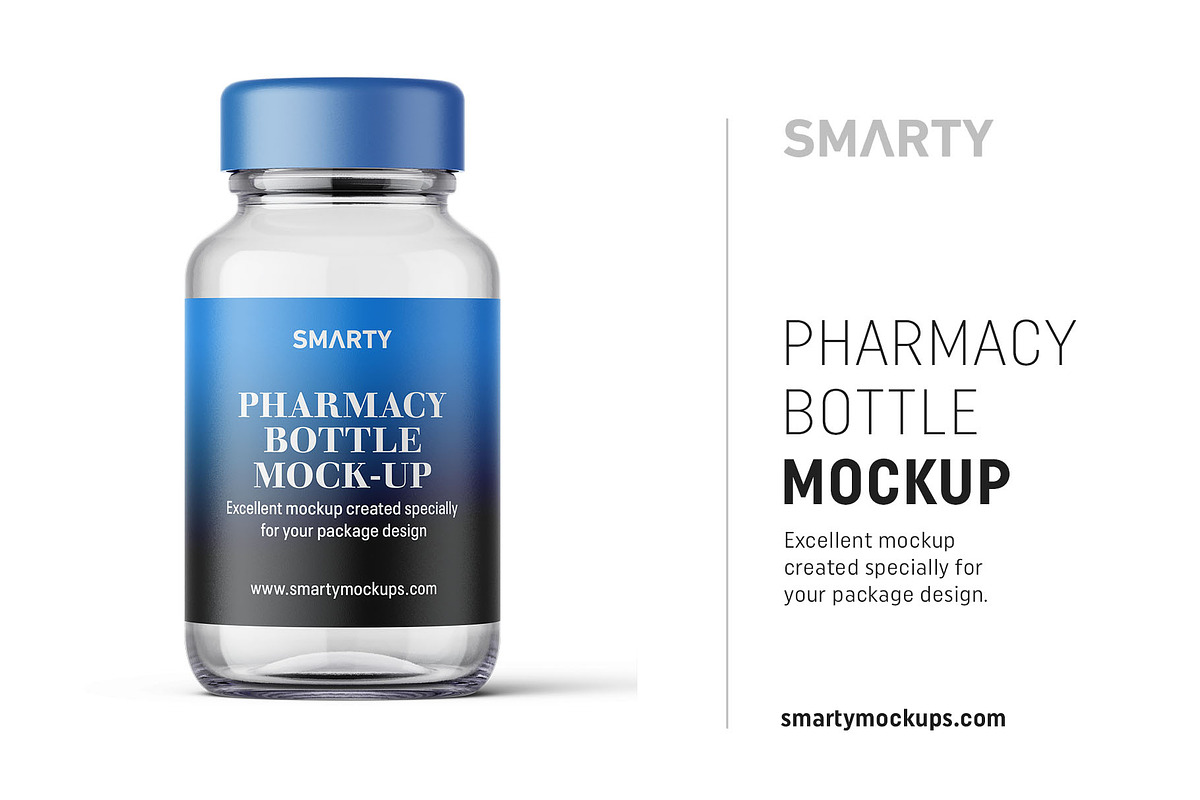 Pharmacy bottle mockup 100ml in Product Mockups - product preview 8