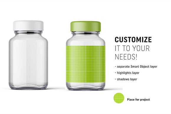 Pharmacy bottle mockup 100ml in Product Mockups - product preview 1