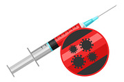 Illustration of medical syringe with