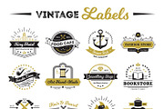 Shops and cafe vintage labels