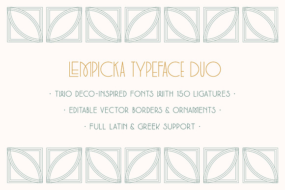 Lempicka Font Duo & Vector Ornaments in Display Fonts - product preview 1