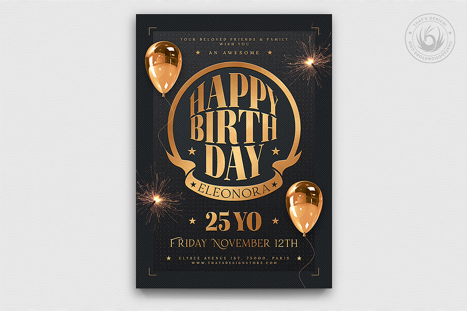 Birthday Party Flyer Template V2 in Flyer Templates - product preview 8