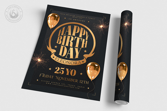 Birthday Party Flyer Template V2 in Flyer Templates - product preview 2