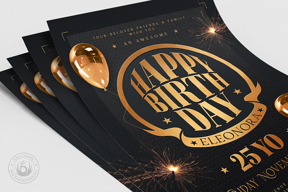 Birthday Party Flyer Template V2 in Flyer Templates - product preview 4