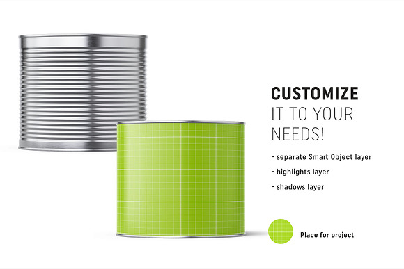 Tin can mockup 2650 ml in Product Mockups - product preview 1
