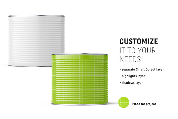 Tin can mockup 2650ml in Product Mockups - product preview 1