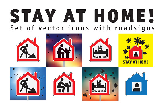 Stay home icons vector set in Icons - product preview 1