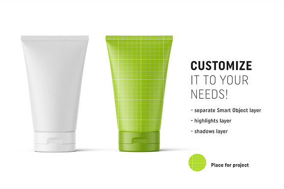 Matt cosmetic tube mockup in Product Mockups - product preview 1