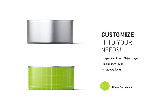 Tin can mockup 95g in Product Mockups - product preview 1