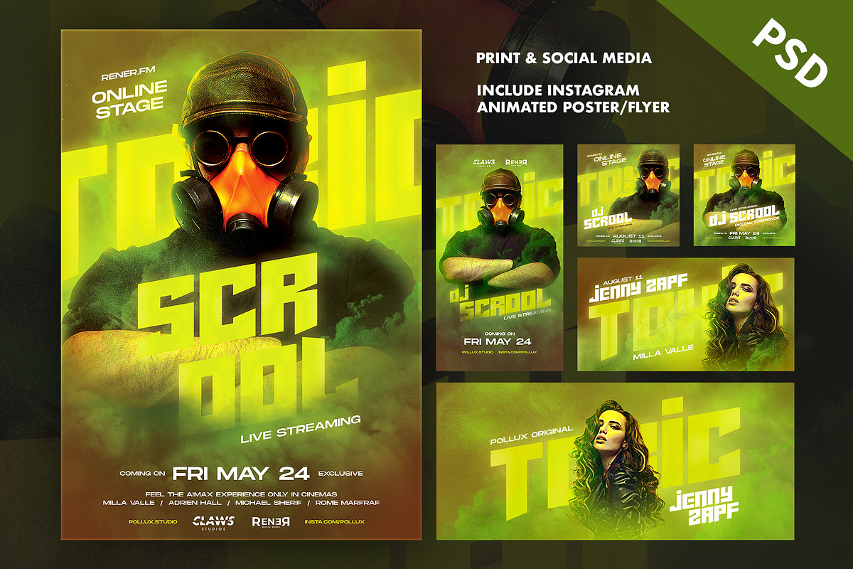 TOXIC Poster / Flyer Pack in Flyer Templates - product preview 8