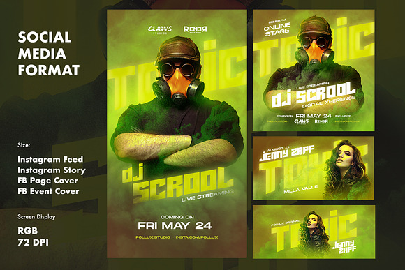 TOXIC Poster / Flyer Pack in Flyer Templates - product preview 2