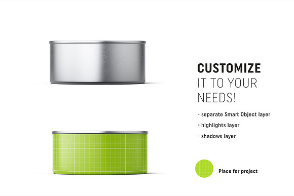 Tin can mockup 185g in Product Mockups - product preview 1