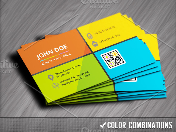 Metro Style Flat Business Cards in Business Card Templates - product preview 1