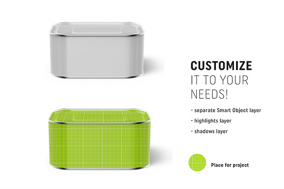 Tin can mockup 630g in Product Mockups - product preview 1