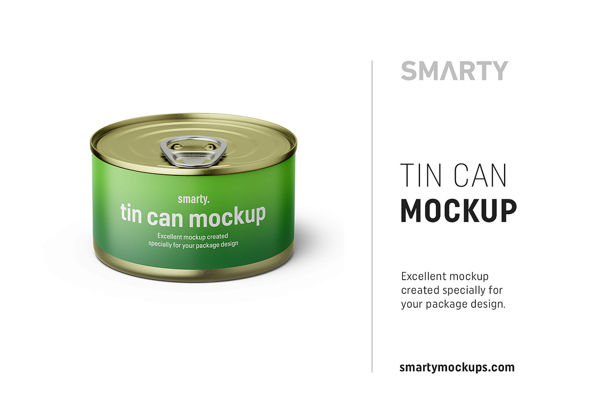 Tin can mockup 95g top in Product Mockups - product preview 8