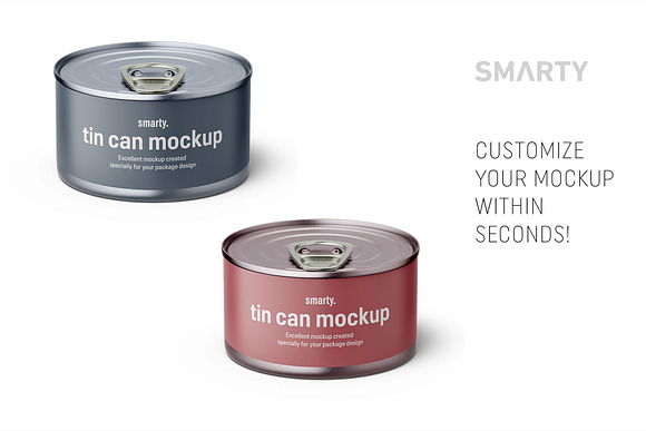 Tin can mockup 95g top in Product Mockups - product preview 2